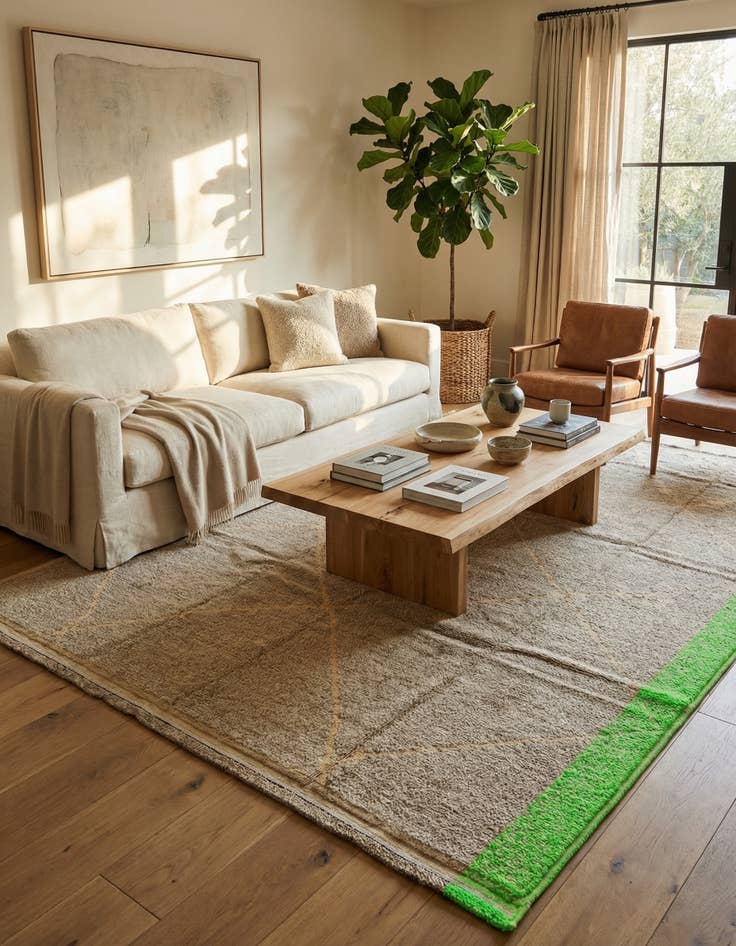 Detail image of 9' 3 x 12' 6  Hand Knotted Moroccan Wool Rug