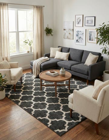 Black Lattice Rug