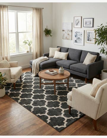 Black Lattice Rug