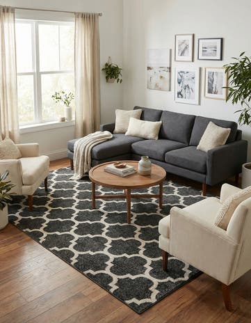 Black Lattice Rug
