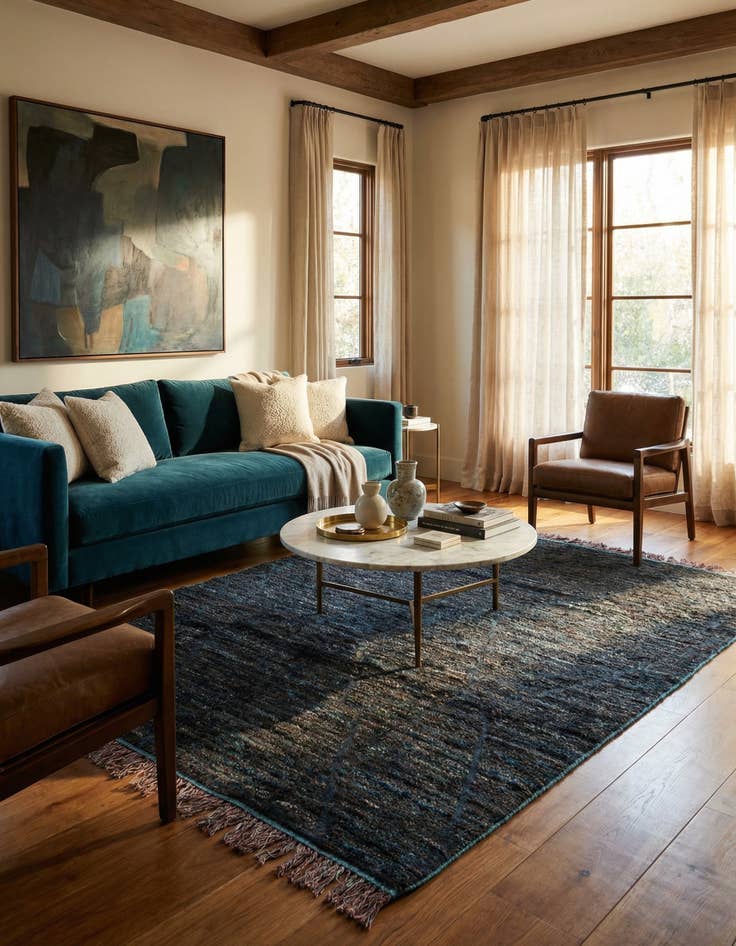 Detail image of 7' 7 x 10'  Hand Knotted Moroccan Wool Rug