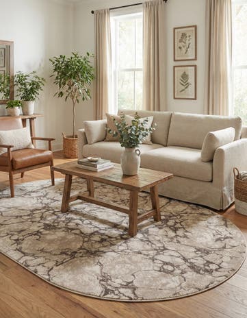Brown Oasis Oval Rug