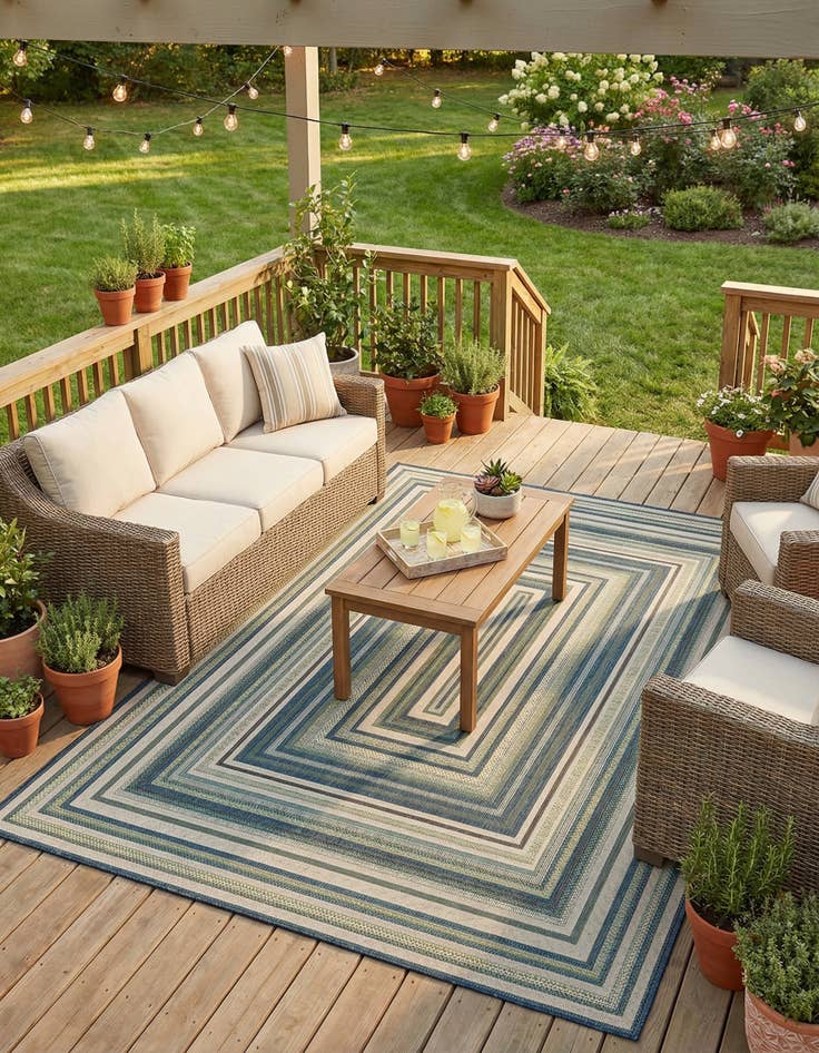 Detail image of 7' 10 x 11'  Washable Baja Indoor / Outdoor Rug