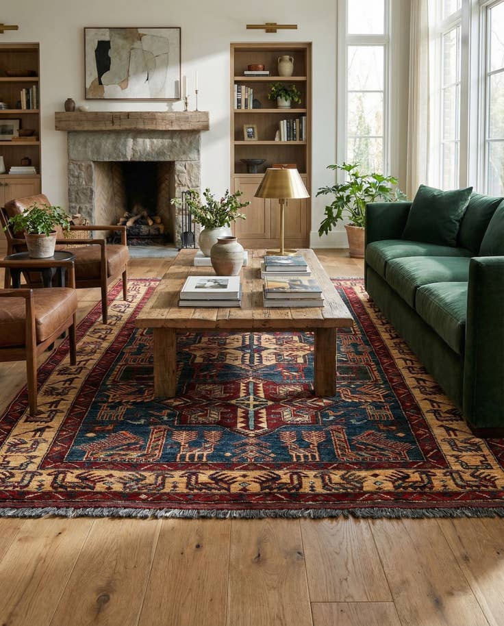 Detail image of 5' 1 x 6' 10 Hand Knotted Kazak Wool Rug