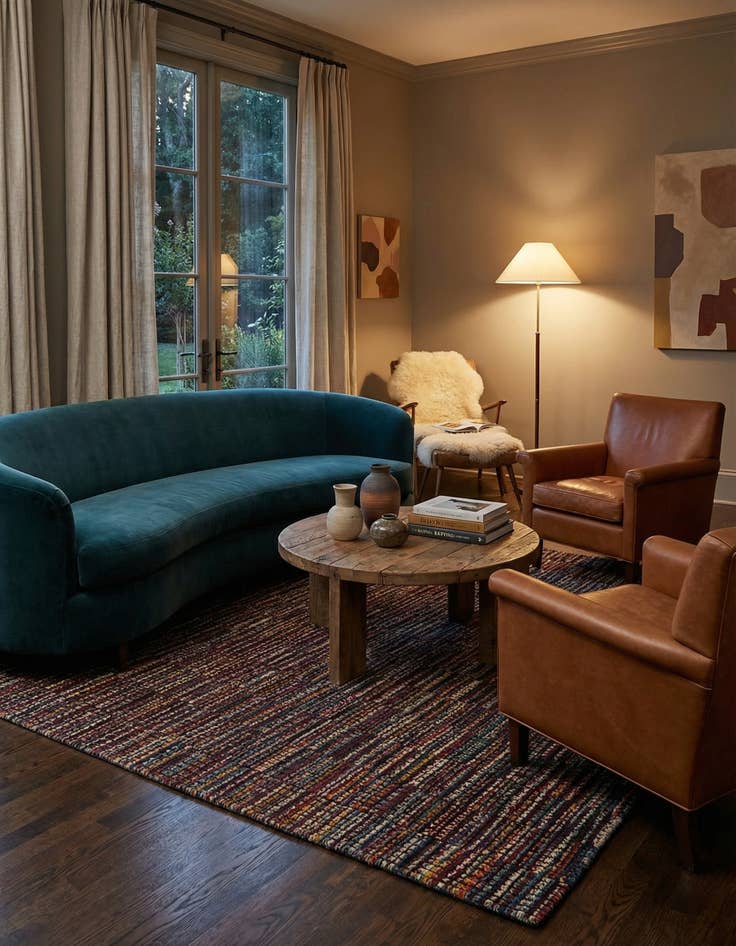 Detail image of  4' 8 x 6' 6  Hand Knotted Darya Wool Rug