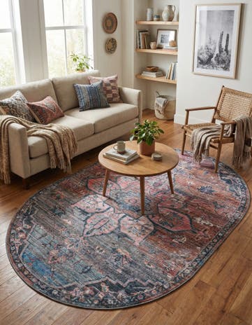 7' 10 x 10' Washable Nostalgia Oval Rug