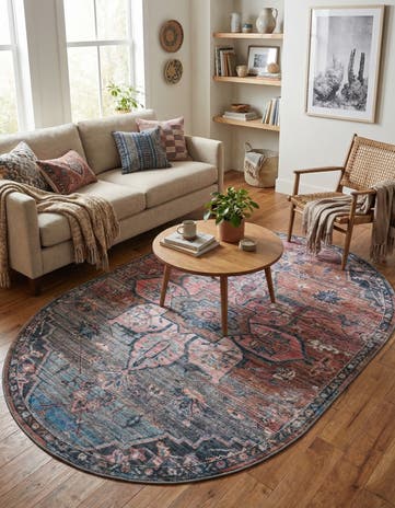 Washable Nostalgia Oval Rug