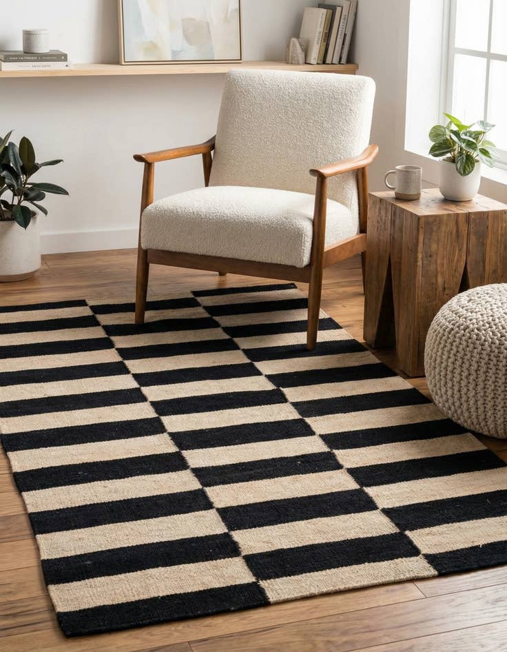 Detail image of 2' 7 x 3' 10  Hand Woven Kilim Modern Wool Rug