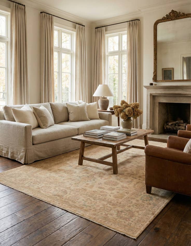 Detail image of 6' 11 x 9' 9  Hand Knotted Peshawar Ziegler Rug