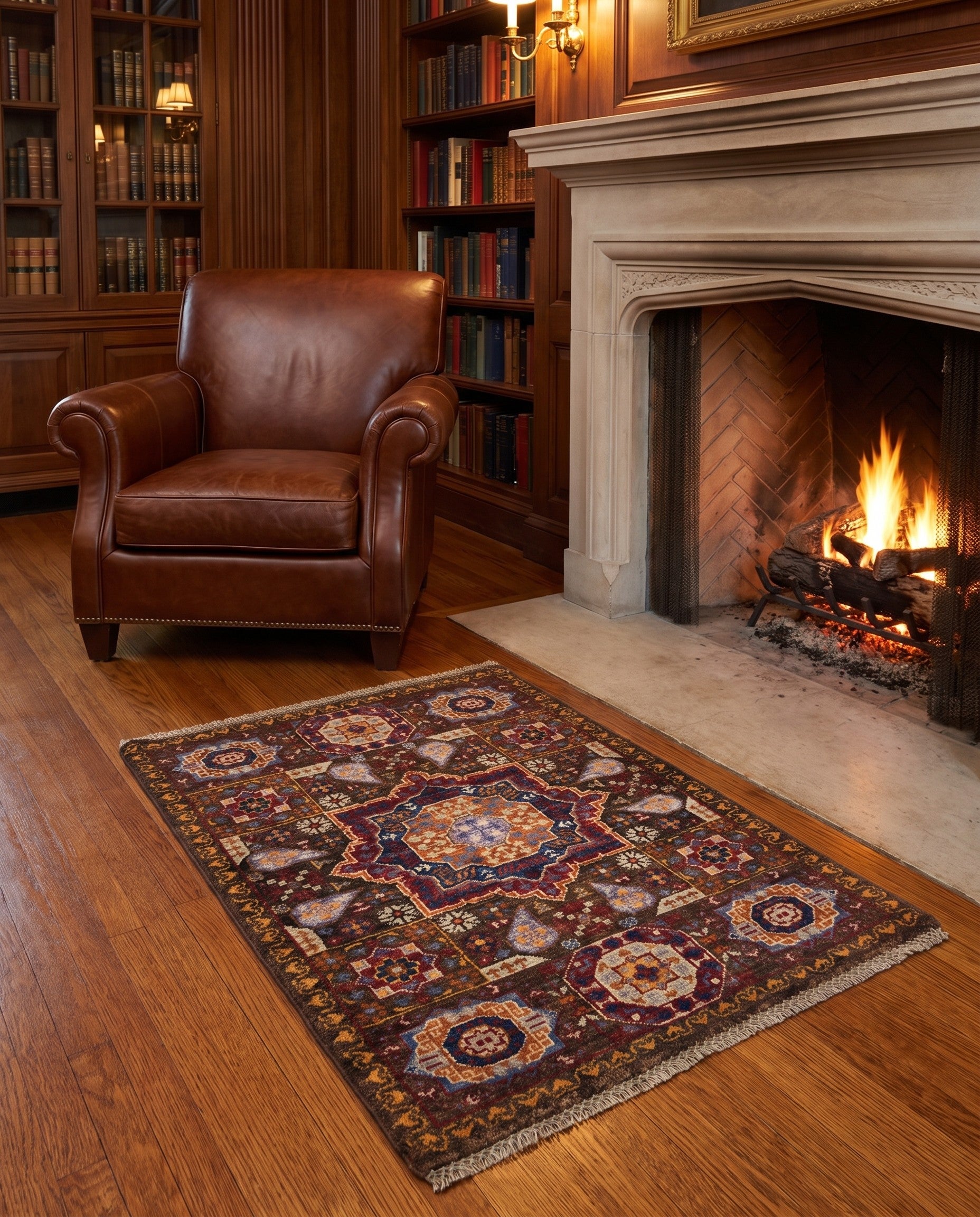 2' 1 x 3' Hand Knotted Mamluk Ziegler Rug