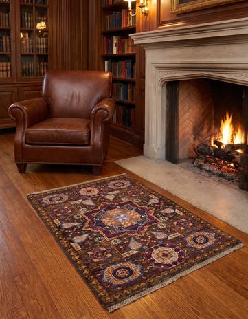 2' 1 x 3' Hand Knotted Mamluk Ziegler Rug