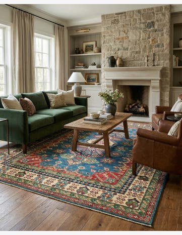 6' 6 x 9' 3 Hand Knotted Kazak Rug