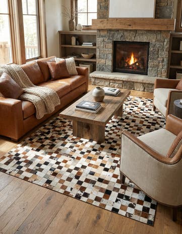 5' x 7' 11 Cowhide Stocks Rug