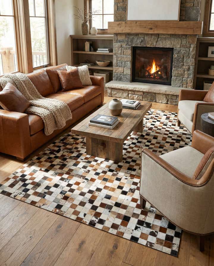5' x 7' 11 Cowhide Stocks Rug