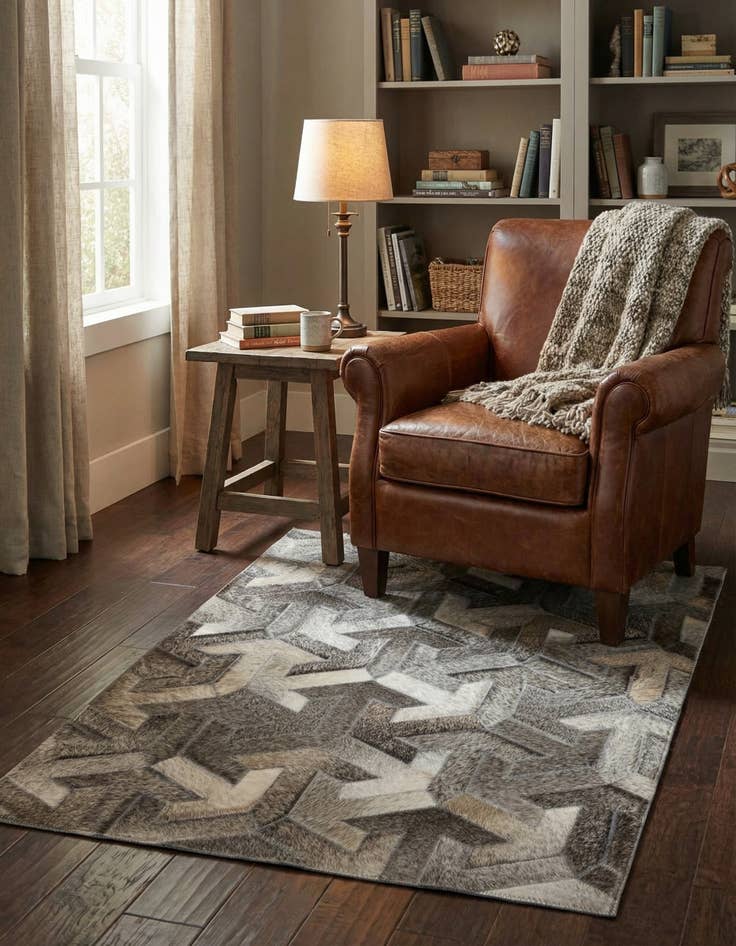 Detail image of  2' 1 x 3' Cowhide Rug