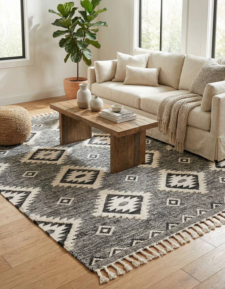 Detail image of  8' x 11'  Hand Woven Arizona Wool Rug