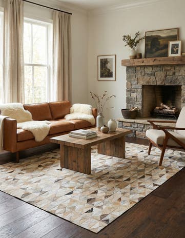 5' 4 x 7' 6 Cowhide Stocks Rug