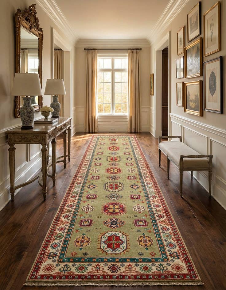 Detail image of 3' 1 x 15' 1  Hand Knotted Kazak Runner Rug