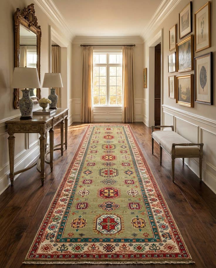 Detail image of 3' 1 x 15' 1 Hand Knotted Kazak Runner Rug