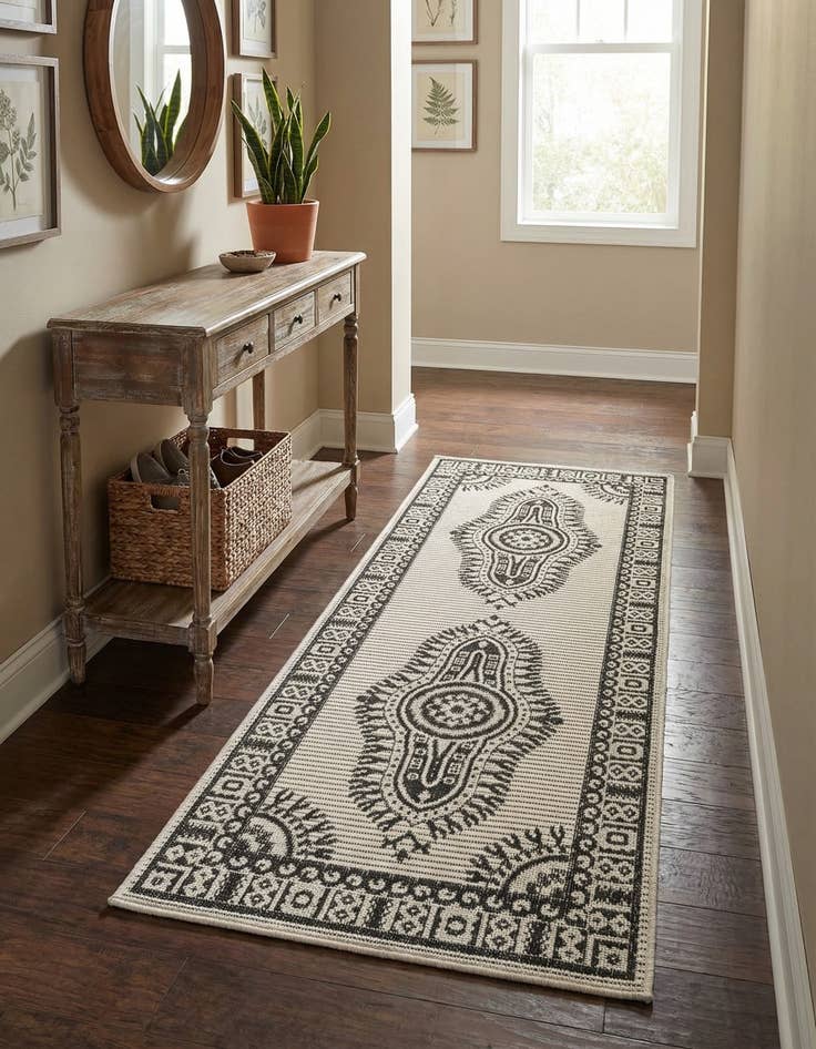 Detail image of  2' x 5' 3  Washable Traditional Indoor / Outdoor Runner Rug