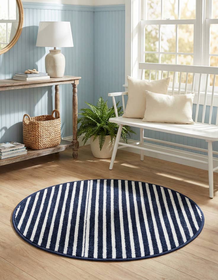 Detail image of  3' x 3'  Washable Sabrina Soto Indoor / Outdoor Round Rug