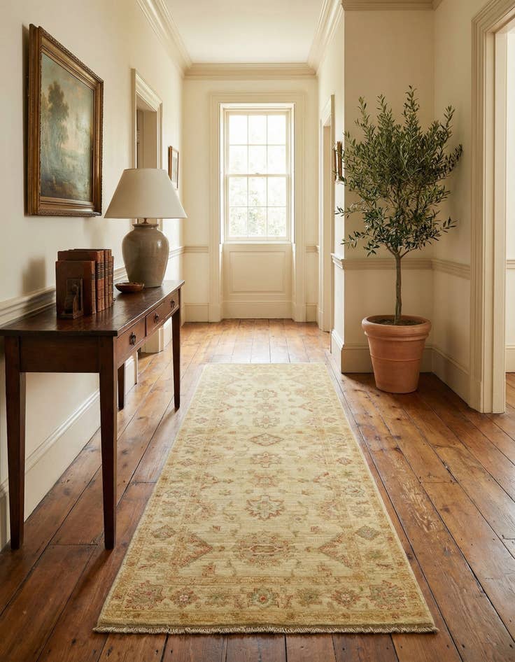 Detail image of 2' 6 x 6' 9  Hand Knotted Peshawar Ziegler Runner Rug