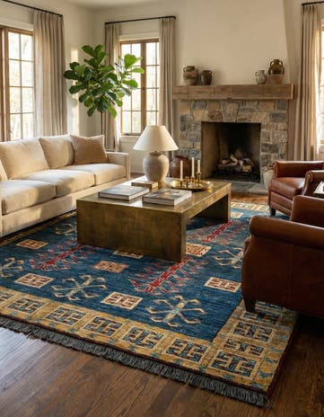6' 3 x 6' 8 Hand Knotted Ziegler Wool Square Rug