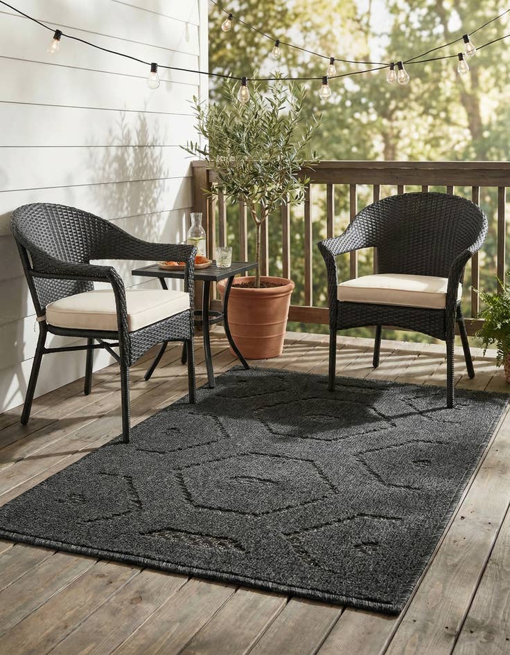 Detail image of 1' 4 x 1' 4  Washable Trellis Textured Indoor / Outdoor Sample Rug