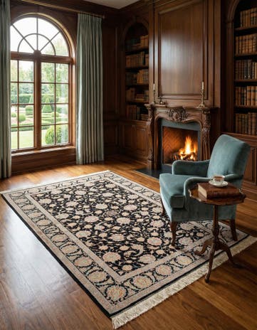 4' 4 x 6' 7 Ghom Silk Rug