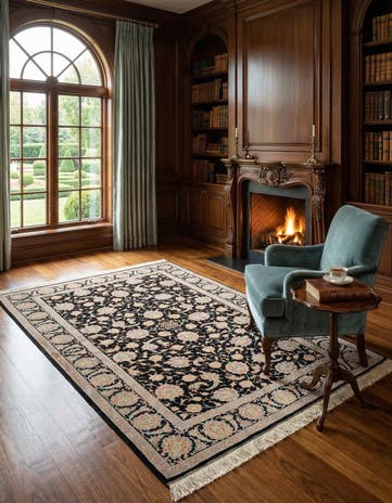 4' 4 x 6' 7 Ghom Silk Rug