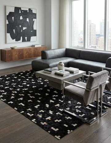 7' 11 x 9' 11 Cowhide - Patchwork Rug