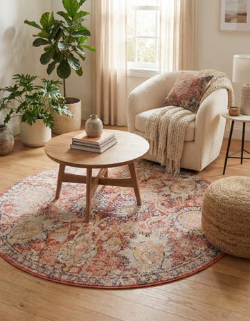 Brick Red Lola Round Rug