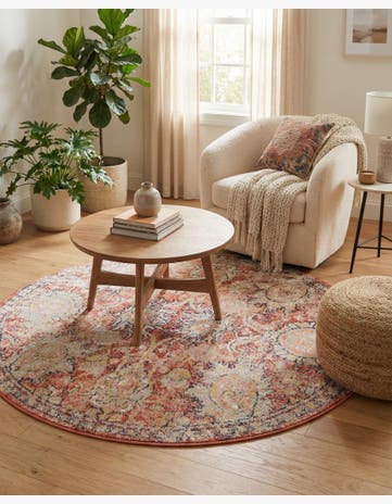 Brick Red Lola Round Rug