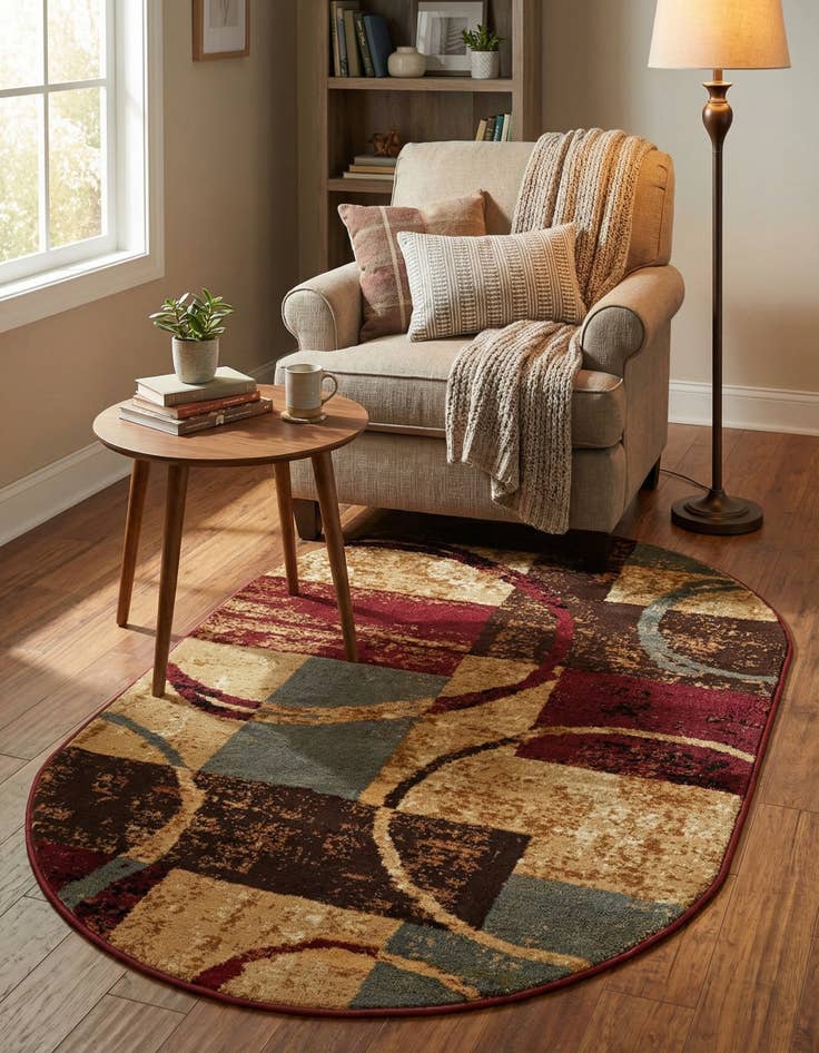 Detail image of 3' 1 x 5' 3 Coffee Shop Oval Rug