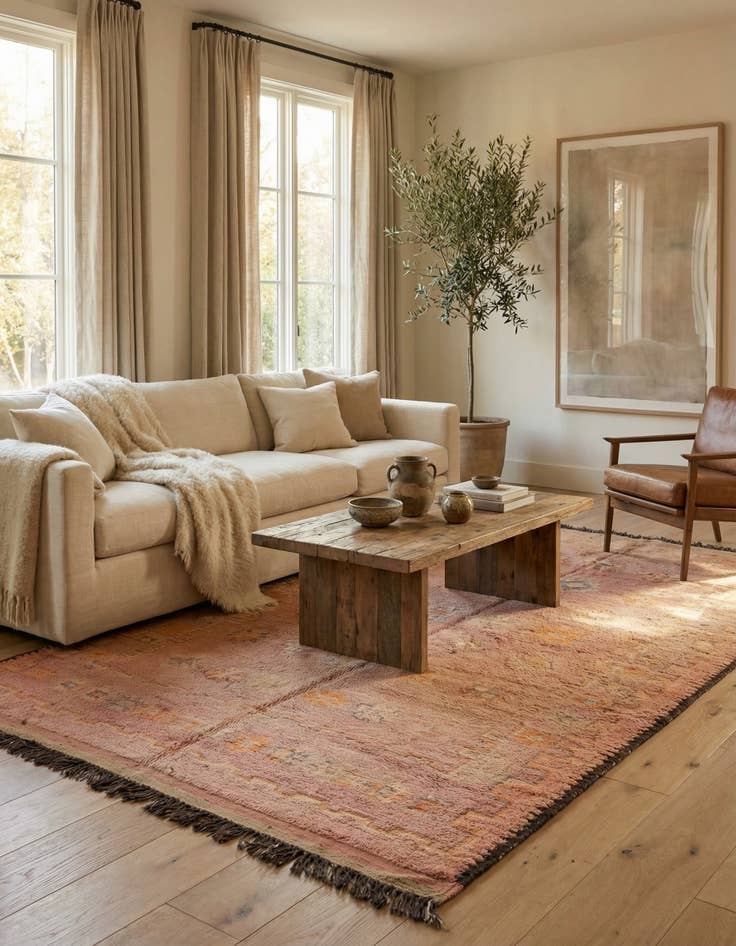 Detail image of 6' 2 x 13' 5  Hand Knotted Moroccan Wool Runner Rug