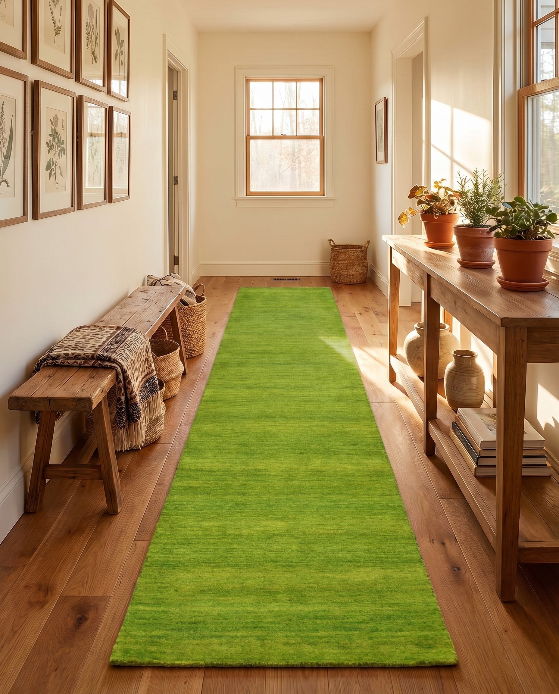 2' 7 x 16' 5 Hand Knotted Solid Gabbeh Wool Runner Rug
