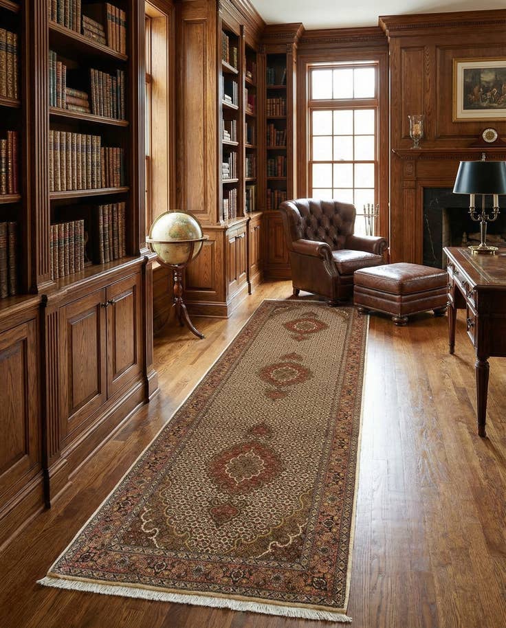 Detail image of 2' 8 x 10' Tabriz Mahi Wool Runner Rug