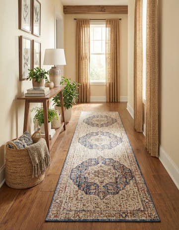 Blue Ivory Deepa Runner Rug