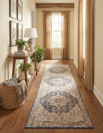 Blue Ivory Deepa Runner Rug