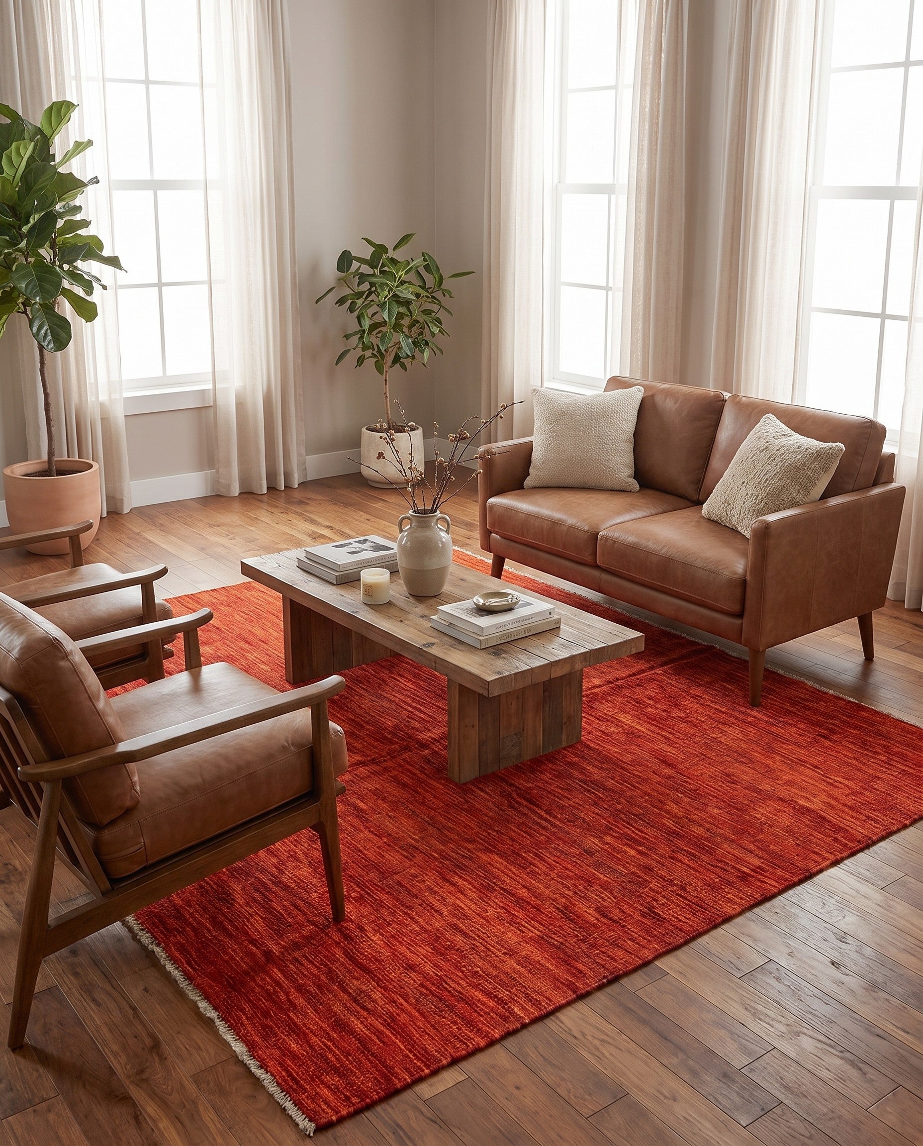 5' 1 x 6' 7 Hand Woven Kilim Modern Wool Rug