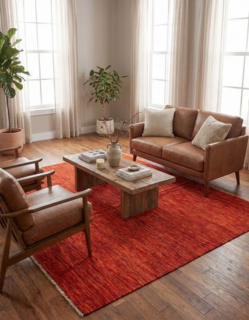 5' 1 x 6' 7 Hand Woven Kilim Modern Wool Rug