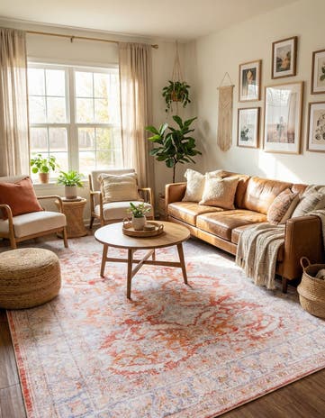 Rust Red Washable Timeless Rug