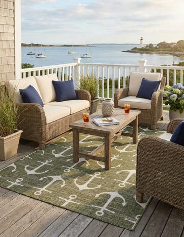 6' x 9' Easy-Clean Coastal Indoor / Outdoor Rug