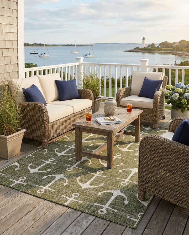 6' x 9' Easy-Clean Coastal Indoor / Outdoor Rug