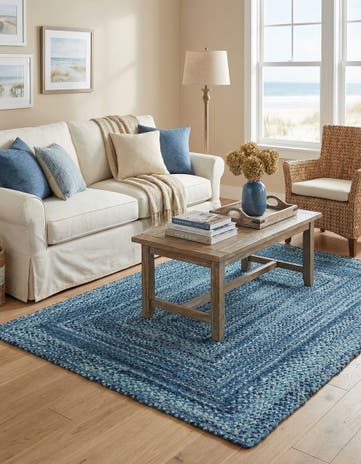 6' 1 x 9' Handmade Braided Chindi Rug