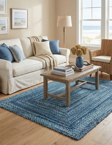 6' 1 x 9' Handmade Braided Chindi Rug