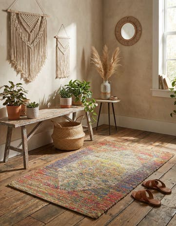 Hand Woven Chenille Jute Rug