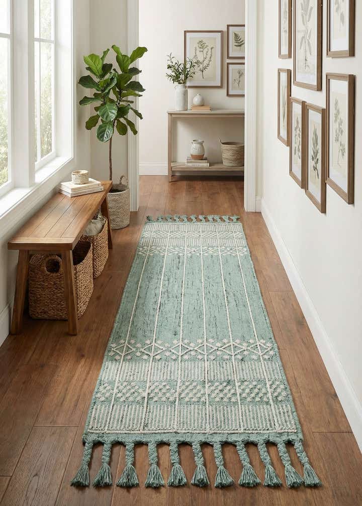 2' 2 x 6' 7 Easy-Clean Eco Bohemian Indoor / Outdoor Runner Rug