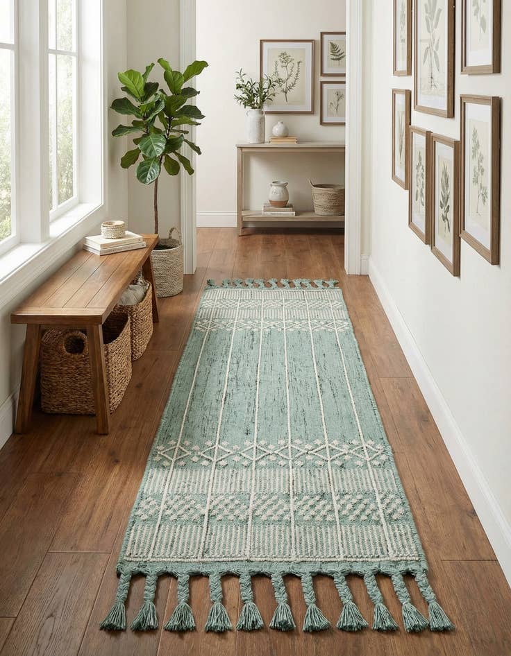 Detail image of 2' 2 x 6' 7 Easy-Clean Eco Bohemian Indoor / Outdoor Runner Rug