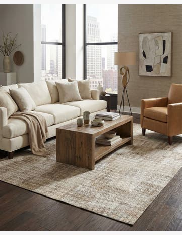 5' 3 x 7' 6 Cowhide Leather Rug